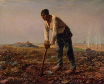 鍬を持つ男 バルビゾン 自然主義 リアリズム 農民 ジャン・フランソワ・ミレー Oil Paintings